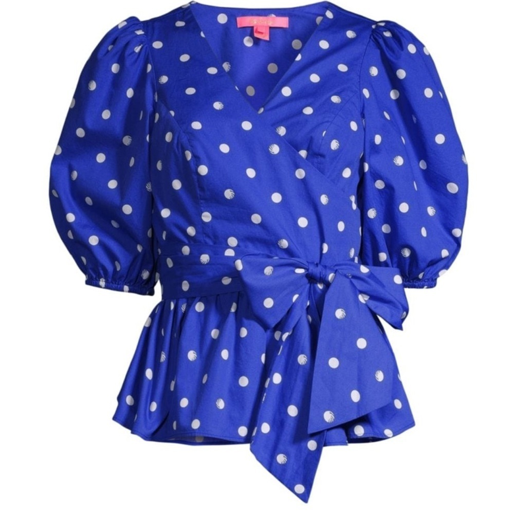 Lilly Pulitzer Blue Polka Dot Blouse
